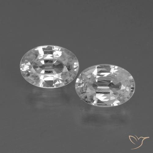 2.33ctw Naturale Bianco Zircone, Ovale, VVS