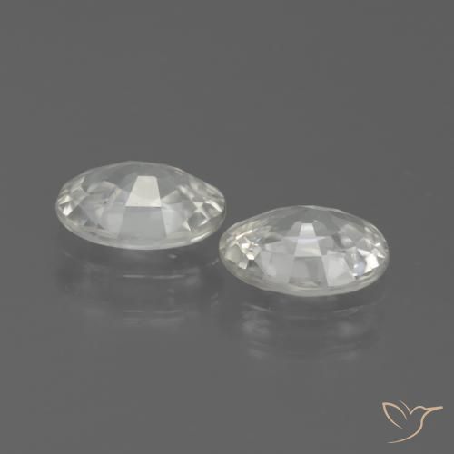 Gemme di Zircone Bianco caldo naturale da 2.05 ct, Ovale, VVS-VS