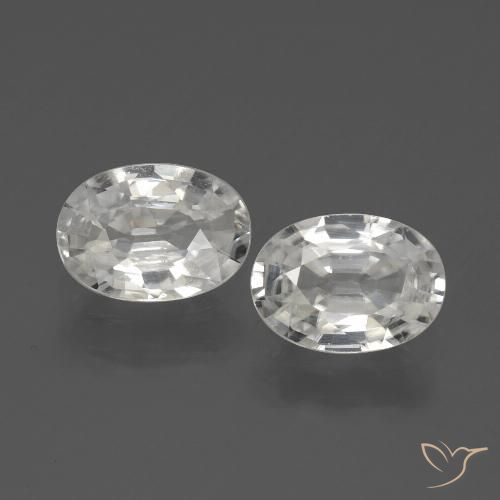 2.29ctw Naturale Bianco Zircone, Ovale, VVS