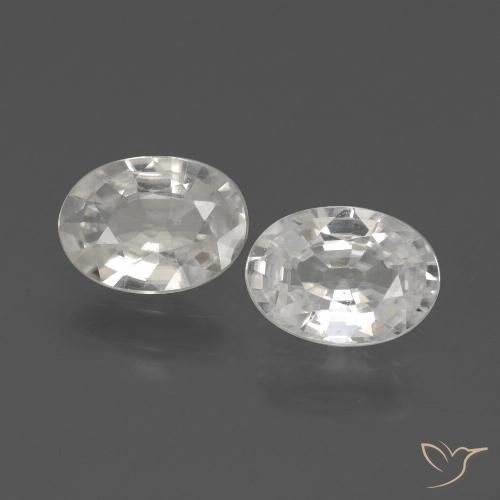 2.12ctw Naturale Bianco Zircone, Ovale, VVS-VS
