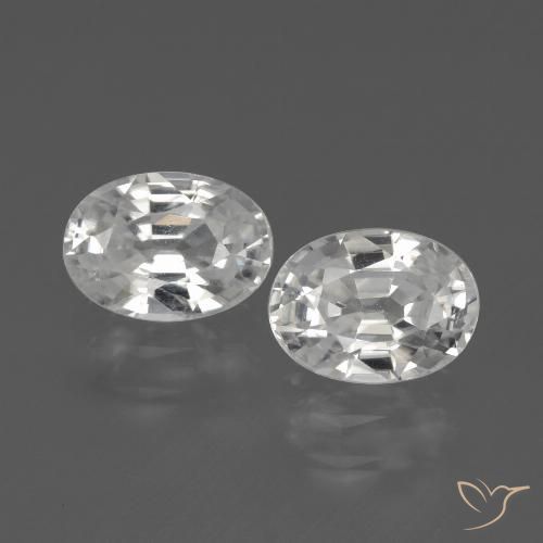 2.69ctw Naturale Bianco Zircone, Ovale, VS