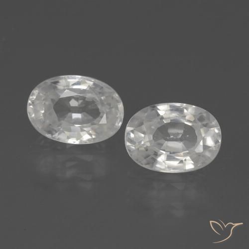 2.58ctw Naturale Bianco Zircone, Ovale, VS