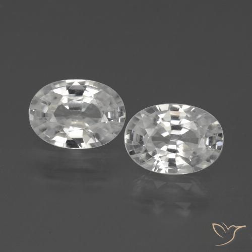 2.34ctw Naturale Bianco Zircone, Ovale, VVS
