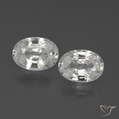 2.29ctw Naturale Bianco Zircone, Ovale, VVS