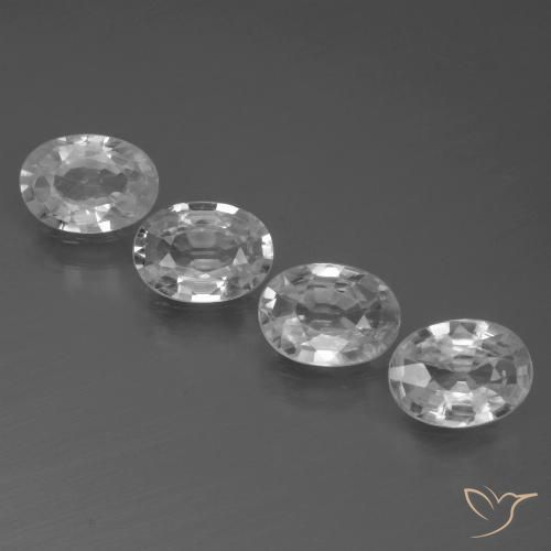 4.04ctw Naturale Bianco trasparente Zircone, Ovale, VVS-VS