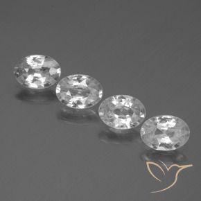 Gemme di Zircone Bianco naturale da 4.28 ct, Ovale, VS