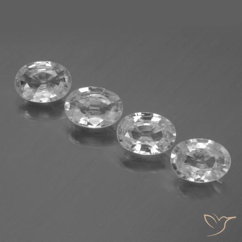 4.34ctw Naturale Bianco Zircone, Ovale, VVS-VS