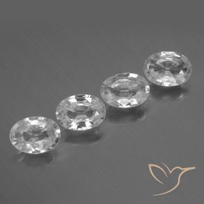 Gemme di Zircone Bianco naturale da 4.34 ct, Ovale, VVS-VS