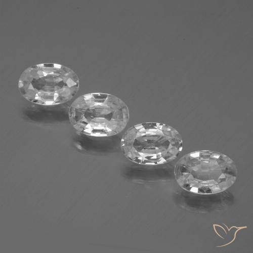 4.08ctw Naturale Bianco Zircone, Ovale, VVS-VS