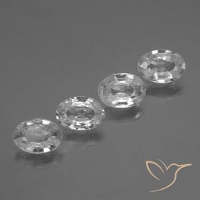 Gemme di Zircone Bianco naturale da 4.08 ct, Ovale, VVS-VS