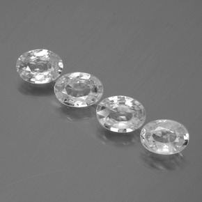 Zircone naturale bianco da 3,73 ct, taglio ovale, VS
