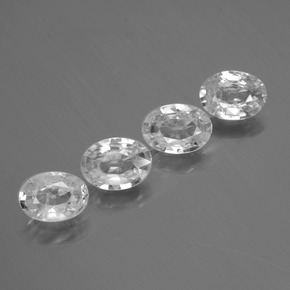 Zircone naturale bianco da 3,73 ct, taglio ovale, VS