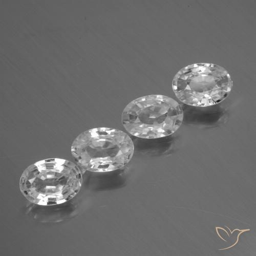 4.06ctw Naturale Bianco Zircone, Ovale, VVS-VS