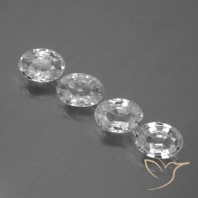 Gemme di Zircone Bianco naturale da 4.06 ct, Ovale, VVS-VS