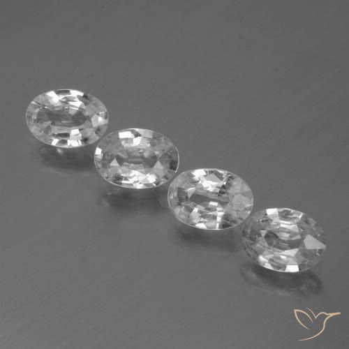 4.06ctw Naturale Bianco Zircone, Ovale, VS