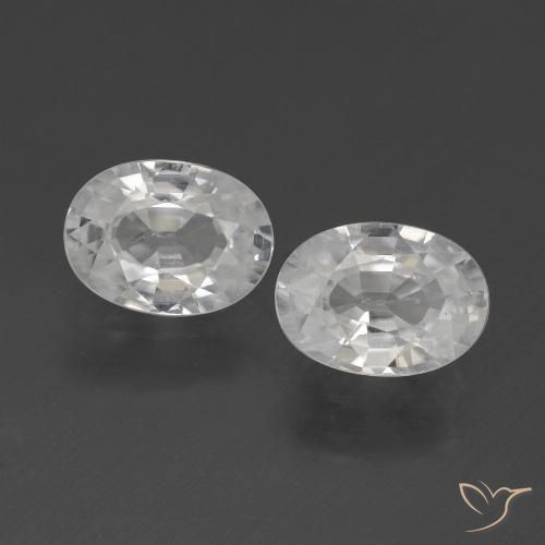 2.46ctw Naturale Bianco Zircone, Ovale, VVS