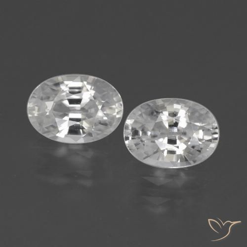 2.65ctw Naturale Bianco Zircone, Ovale, VS