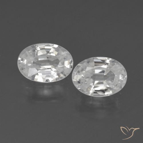 2.36ctw Naturale Bianco Zircone, Ovale, VVS