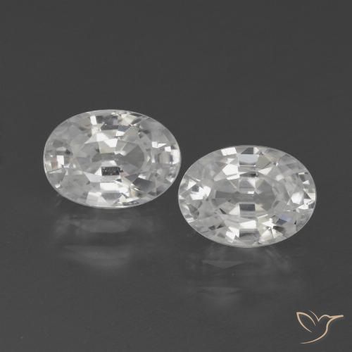 2.62ctw Naturale Bianco Zircone, Ovale, VVS-VS