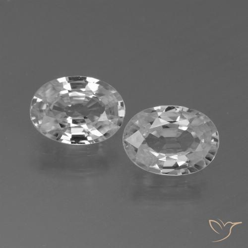 2.39ctw Naturale Bianco Zircone, Ovale, VVS-VS
