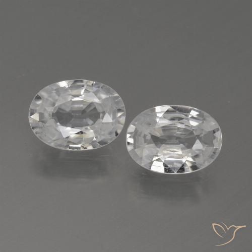 2.23ctw Naturale Bianco Zircone, Ovale, VVS