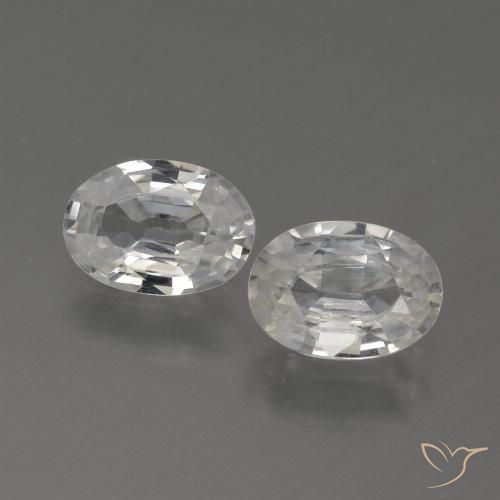2.25ctw Naturale Bianco Zircone, Ovale, VVS-VS