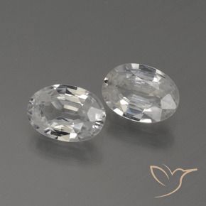 Gemme di Zircone Bianco naturale da 2.25 ct, Ovale, VVS-VS