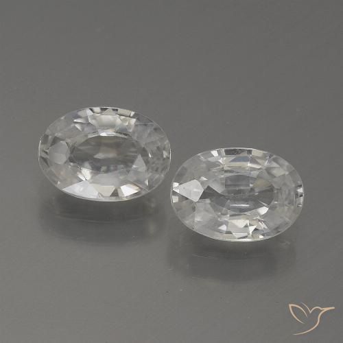 2.29ctw Naturale Bianco Zircone, Ovale, VVS