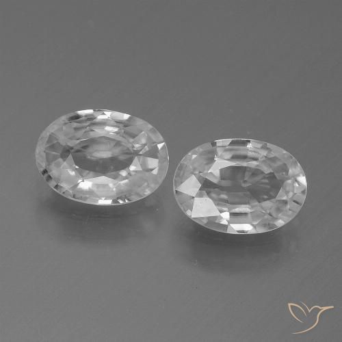 2.16ctw Naturale Bianco Zircone, Ovale, VS