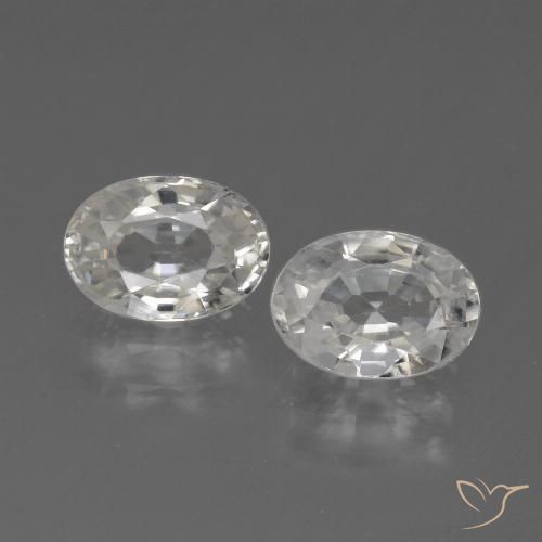 2.49ctw Naturale Bianco Zircone, Ovale, VVS