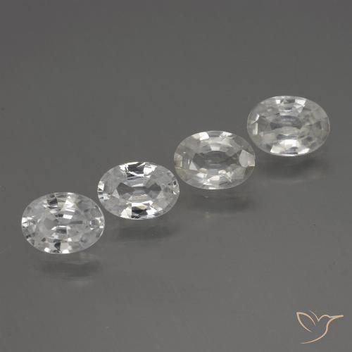 4.34ctw Naturale Bianco Zircone, Ovale, VS