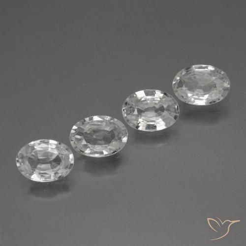 4.22ctw Naturale Bianco Zircone, Ovale, VVS-VS