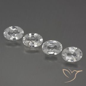 Gemme di Zircone Bianco naturale da 4.16 ct, Ovale, VS