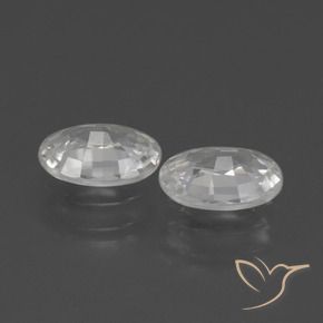 Gemme di Zircone Bianco naturale da 2.16 ct, Ovale, VVS-VS