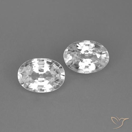 2.25ctw Naturale Bianco Zircone, Ovale, VS