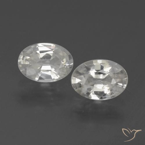 2.25ctw Naturale Bianco Zircone, Ovale, VVS-VS