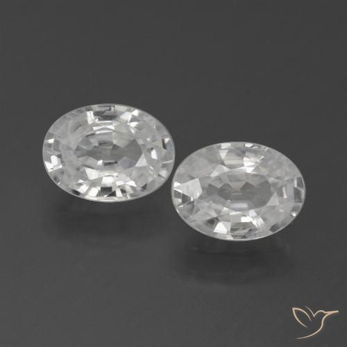 2.41ctw Naturale Bianco Zircone, Ovale, VVS