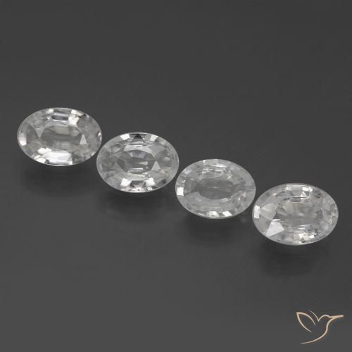 3.92ctw Naturale Bianco Zircone, Ovale, VS