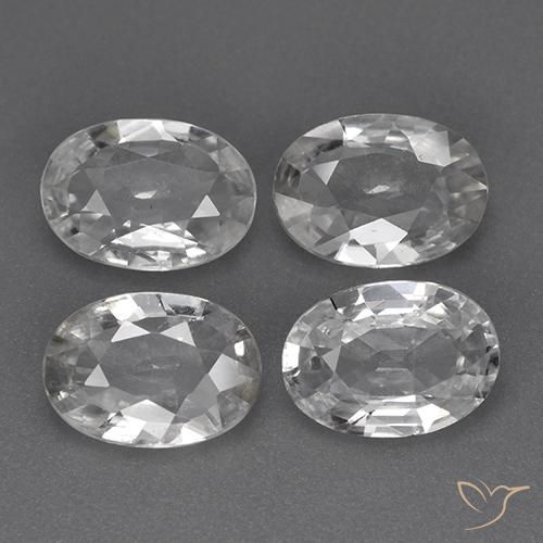 3.86ctw Naturale Bianco Zircone, Ovale, VVS-VS