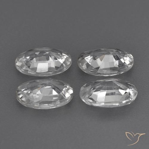 Gemme di Zircone Bianco naturale da 3.86 ct, Ovale, VVS-VS