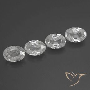 Gemme di Zircone Bianco naturale da 3.88 ct, Ovale, VS