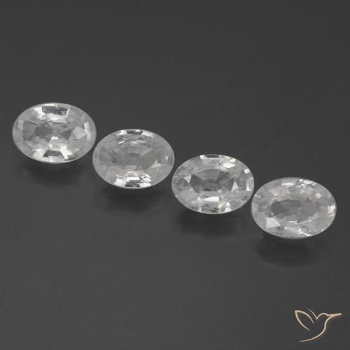3.94ctw Naturale Bianco Zircone, Ovale, VS