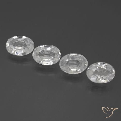 4.13ctw Naturale Bianco Zircone, Ovale, VVS-VS