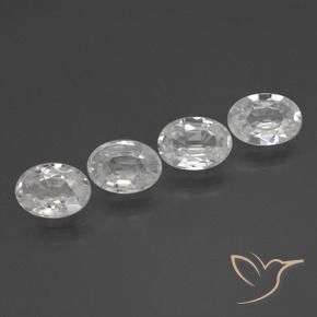 Gemme di Zircone Bianco naturale da 4.13 ct, Ovale, VVS-VS