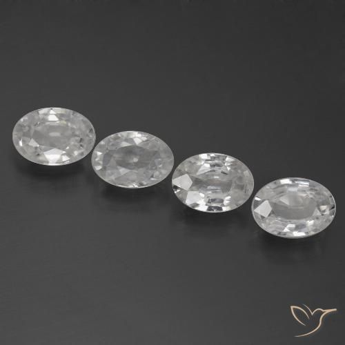 4.09ctw Naturale Bianco Zircone, Ovale, VVS