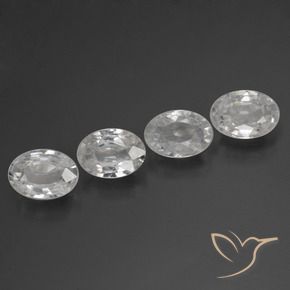 Gemme di Zircone Bianco naturale da 4.09 ct, Ovale, VVS