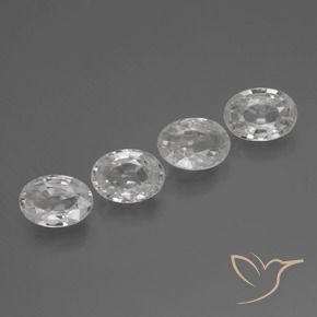 Gemme di Zircone Bianco naturale da 4.16 ct, Ovale, VS