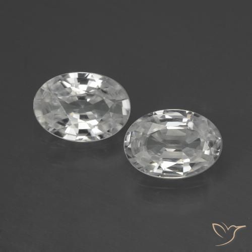 2.14ctw Naturale Bianco Zircone, Ovale, VS