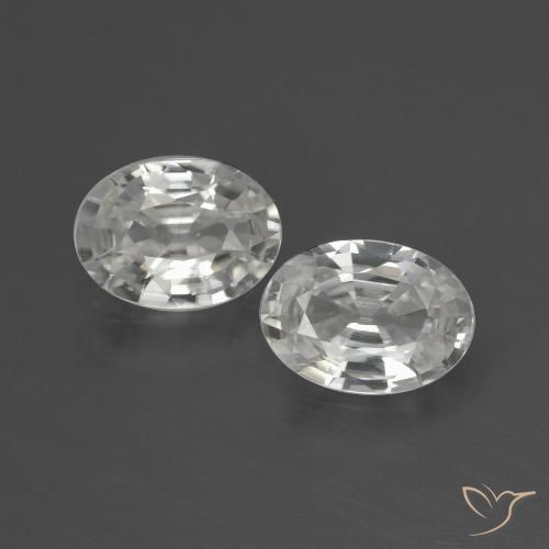 2.09ctw Naturale Bianco Zircone, Ovale, VVS-VS