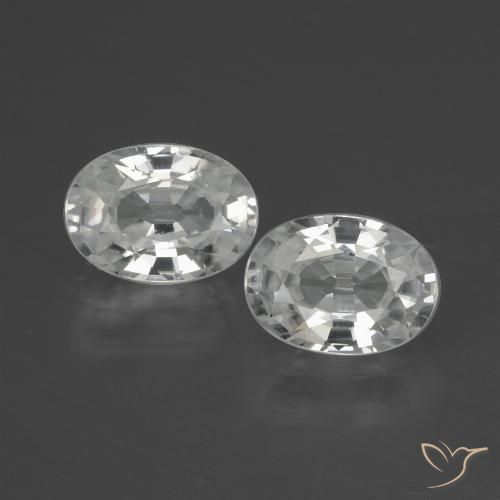 2.52ctw Naturale Bianco Zircone, Ovale, VVS
